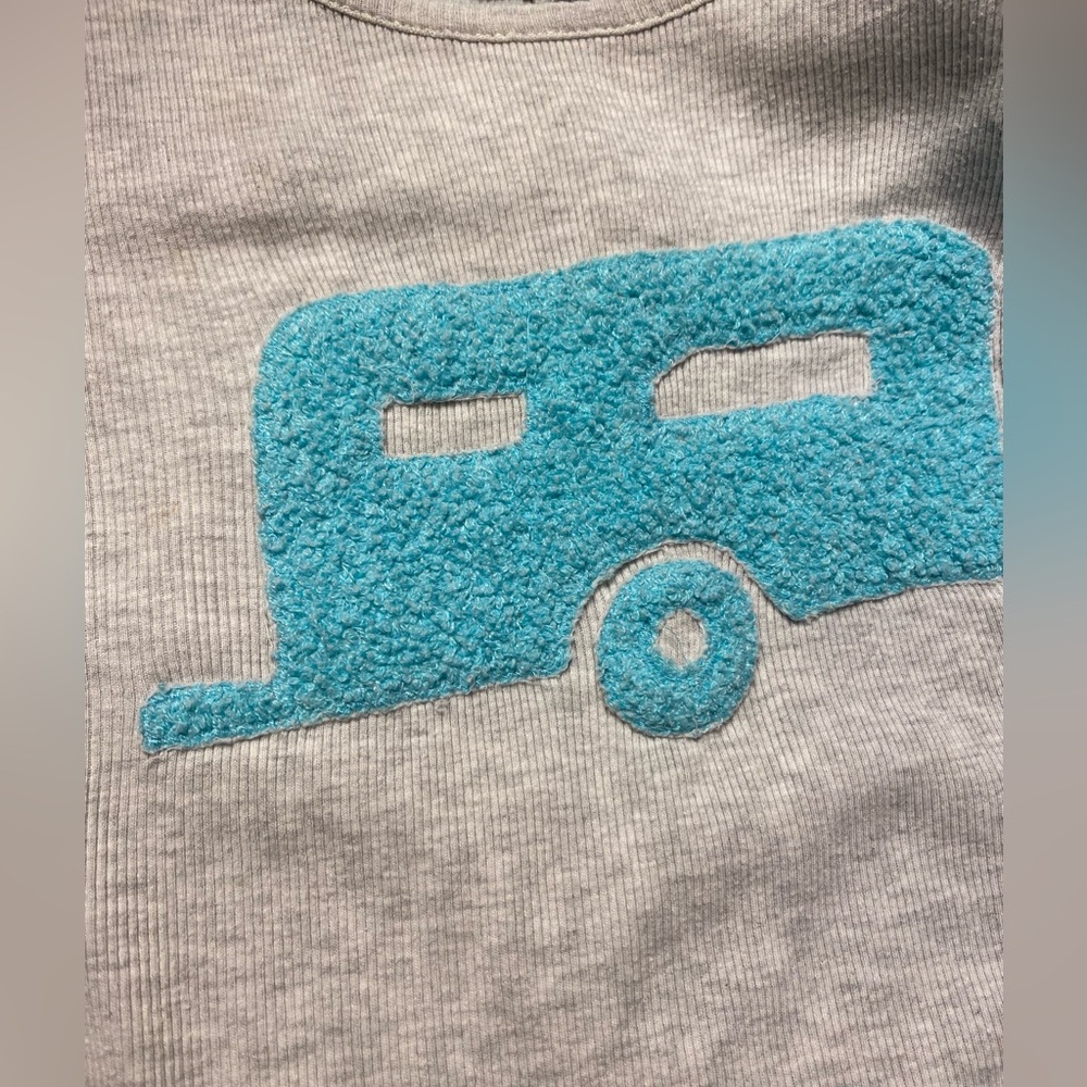 Judith March Cream Tank with Teal Camper Graphic - Picture 3 of 5